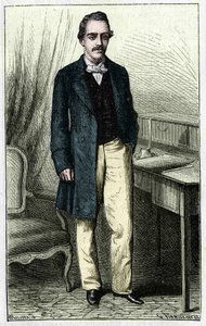 पॉल डू चिल्लू (1837-1903), इक्वेटोरियल अफ्रीका के फ्रांसीसी खोजकर्ता। द्वारा अज्ञात कलाकार