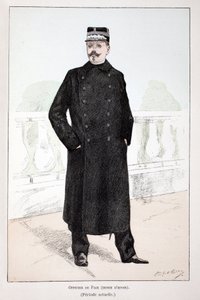 शांति अधिकारी, शीतकालीन पोशाक (लेपिन काल)। अल्फ्रेड रे (1864-?) और लू द्वारा लुई लेपिन (1846-1933) प्रीफेक्ट ऑफ द सीन ऑफ द सीन के तत्वावधान में प्रकाशित पुस्तक "हिस्ट्री ऑफ द कॉर्प्स ऑफ पीसकीपर्स" के चित्रण के लिए रंगों में नक़्क़ाशी द्वारा अज्ञात कलाकार