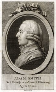 एडम स्मिथ का पोर्ट्रेट (1723 - 1790), स्कॉटिश दार्शनिक और अर्थशास्त्री। द्वारा अज्ञात कलाकार