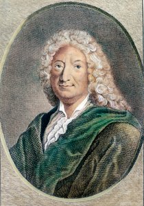 एलेन रेने लेसेज (एलेन-रेने ले सेज) का पोर्ट्रेट (1668-1747), फ्रांसीसी लेखक। 18 वीं शताब्दी की नक्काशी। निजि संग्रह द्वारा अज्ञात कलाकार