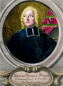 एंटोनी फ्रेंकोइस प्रीवोस्ट डी'एक्साइल्स डिट ल'एबे प्रीवोस्ट (1697 - 1763) का पोर्ट्रेट फ्रांसीसी लेखक। 18 वीं शताब्दी की नक्काशी। निजी संग्रह। द्वारा अज्ञात कलाकार