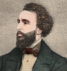 बेयार्ड टेलर का पोर्ट्रेट (1825-1878), अमेरिकी कवि। 23 जनवरी 1858 के "" द इलस्ट्रेटेड लंदन न्यूज "" में उत्कीर्णन। द्वारा अज्ञात कलाकार