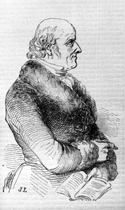 होम्योपैथी के संस्थापक चिकित्सक क्रिश्चियन हैनिमैन (1755 - 1843) का पोर्ट्रेट। 19वीं सदी की नक्काशी। द्वारा अज्ञात कलाकार