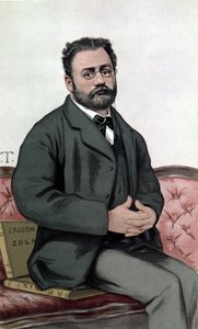 एमिल ज़ोला का पोर्ट्रेट (1840-1902) - 24/1/1880 के "" वैनिटी फेयर """ में। द्वारा अज्ञात कलाकार
