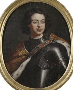 सम्राट पीटर I द ग्रेट (1672-1725), बेनामी का पोर्ट्रेट। तेल के रंगों से केन्वस पर बना चित्र। आयाम: 77x61 सेमी। राष्ट्रीय संग्रहालय स्टॉकहोम द्वारा अज्ञात कलाकार