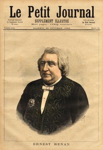 अर्नेस्ट रेनन का पोर्ट्रेट (1823-1892), लेखक, भाषाशास्त्री, दार्शनिक और इतिहासकार। "द लाइफ ऑफ जीसस" के लोकप्रिय लेखक, जिसमें जीसस की जीवनी का यह विवाद है, एक सामान्य व्यक्ति के रूप में फिर से तैयार किया गया है और बाइबिल को गंभीर रूप से होना चाहिए द्वारा अज्ञात कलाकार