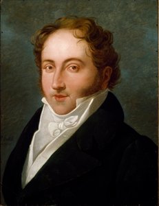 Gioachino (Gioacchino) Rossini (1792-1868) का पोर्ट्रेट, इतालवी संगीतकार बेनामी पेंटिंग। 1818 बोलोग्ना, सिविक म्यूजिकल बिब्लियोग्राफिक म्यूजियम - जिओआचिनो रॉसिनी का पोर्ट्रेट (1792-1868), इतालवी संगीतकार। बेनामी पेंटिंग १८१८। सिविको म्यूजियो बिब्लियोग्राफी द्वारा अज्ञात कलाकार