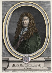 जीन बैप्टिस्ट लुली (जियोवन्नी बतिस्ता लुल्ली) (1632-1687), इतालवी मूल के फ्रांसीसी संगीतकार का पोर्ट्रेट। 19वीं सदी की नक्काशी। द्वारा अज्ञात कलाकार