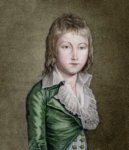 लुइस XVII (1785-1795) का पोर्ट्रेट फ्रांस लिथोग्राफ का दौफिनh द्वारा अज्ञात कलाकार