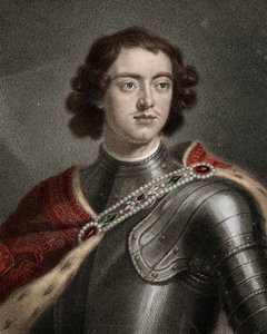 पीटर I द ग्रेट (1672-1725) रूस के ज़ार का पोर्ट्रेट - पीटर द ग्रेट या पीटर I 1672-1725 - उत्कीर्णन - 19 वीं शताब्दी द्वारा अज्ञात कलाकार