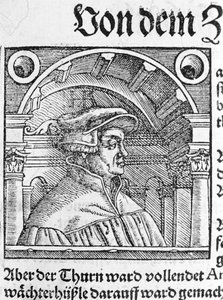 स्विस धार्मिक सुधारक, उलरिच ज़िंगली (1484 - 1531) का पोर्ट्रेट। द्वारा अज्ञात कलाकार