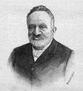 विल्फ्रिड डी फोंविएल 1824-1914 का पोर्ट्रेट फ्रांसीसी पत्रकार और वैमानिकी - 1893 का उत्कीर्णन द्वारा अज्ञात कलाकार