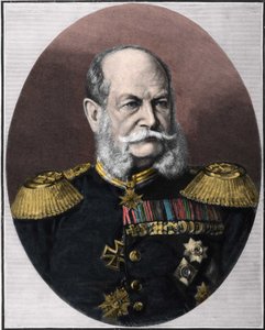 विलियम I (1797-1888), प्रशिया के राजा और जर्मनी के सम्राट का पोर्ट्रेट। 19वीं सदी के अंत से उत्कीर्णन। द्वारा अज्ञात कलाकार