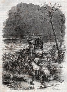 रोलैंड के लोगों का रोलांड नरसंहार - 1851 के उत्कीर्णन "" उग्र रोलाण्ड "" से द्वारा अज्ञात कलाकार