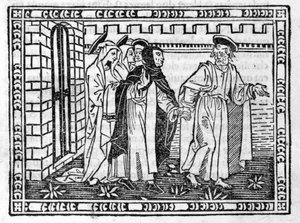 सेंट पीटर ने हाथ सवोनारोला (जेरोम सवोनारोला) (1452 - 1498) के नेतृत्व में - "" रहस्योद्घाटन का संग्रह" में, 23/4/1496 का incunabule। द्वारा अज्ञात कलाकार