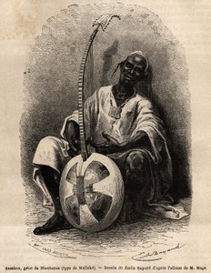 साम्बो, नियांतांसो (माली) का ग्रिट (मालिंक प्रकार: पश्चिम अफ्रीकी भाषा (गिनी, सेनेगल, माली और कोटे डी आइवर), कवि, संगीतकार, इतिहासकार और कहानीकार, ग्रिट लोगों की सामूहिक स्मृति का भंडार है। उत्कीर्णन कहानी का वर्णन करने के लिए द्वारा अज्ञात कलाकार