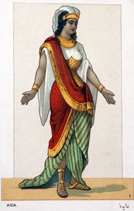 ग्यूसेप वर्डी द्वारा ऐडा के पहले प्रतिनिधित्व के अवसर पर ओपेरा वेशभूषा के क्रोमोलिथोग्राफ की श्रृंखला: आइडा। १८७२ द्वारा अज्ञात कलाकार
