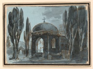 स्टेज डिज़ाइन, चर्चयार्ड में चैपल द्वारा अज्ञात कलाकार