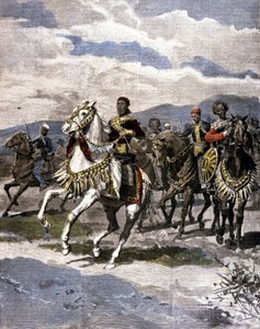 इथियोपिया के राजा मेनेलिक II (1844 - 1913)। बीमार। इतालवी प्रेस के। द्वारा अज्ञात कलाकार