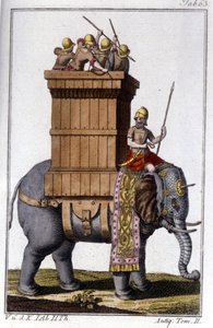 हाथी जिसे कार्थागिनियन काम और युद्ध के लिए जानवर के रूप में इस्तेमाल करते थे। उत्कीर्णन - "" एनसाइक्लोपीडिया यूनिवर्सल इलस्ट्रेटा "" में द्वारा अज्ञात कलाकार
