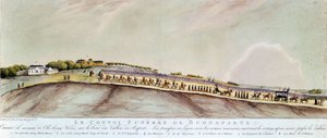 बोनापार्ट से सेंट हेलेन तक अंतिम संस्कार काफिला। 1821. द्वारा अज्ञात कलाकार