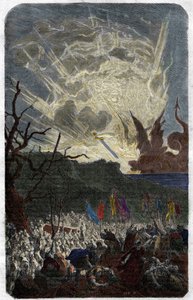 साल के अंधविश्वास (भय) हजार (1000): दुनिया का अंत। मौरिस लाचत्रे द्वारा "हिस्टोइरे डेस पेप्स-रोइस-क्वीन एंड एम्पीयरर्स ए ट्रैवर्स लेस सेंचुरी" में उत्कीर्णन द्वारा अज्ञात कलाकार