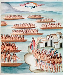 लैगून, मेक्सिको से घिरे ट्लेटेल्को का दृश्य (वाटरकलर, c.1770-1780) द्वारा अज्ञात कलाकार
