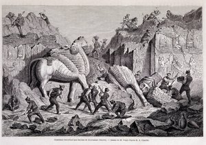 खोरसाबाद (खुनसाबाद) (निनवे) की खुदाई का दृश्य - "" राउंड द वर्ल्ड" में दूसरा सप्ताह 1861। द्वारा अज्ञात कलाकार