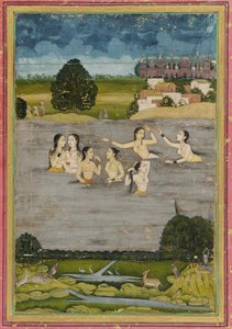 झील में नहाती महिलाएँ द्वारा अज्ञात कलाकार