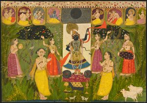 श्रीनाथजी की पूजा द्वारा अज्ञात कलाकार