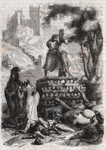 बोचेर पर ज़ेरबिन, रोलांड द्वारा डेलिव्रे - "उग्र रोलांड" से 1851 का उत्कीर्णन द्वारा अज्ञात कलाकार