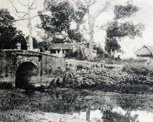 हनोई, पेपर ब्रिज 1883 में। द्वारा अज्ञात फोटोग्राफर