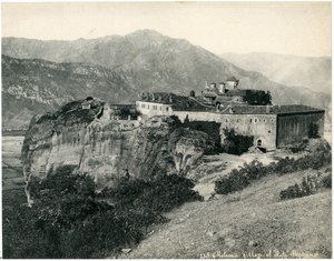 सेंट स्टीफन का पवित्र मठ (एगियोस स्टेफानोस), मेटीओरा, त्रिकला, ग्रीस, सीए 1890 द्वारा अज्ञात फोटोग्राफर