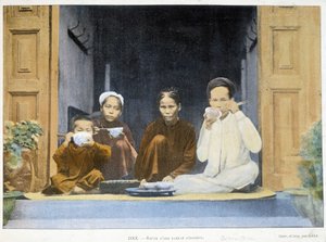 अन्नमाइट परिवार का भोजन, वी. 1895, "" अराउंड द वर्ल्ड", 19वीं सदी के अंत में। द्वारा अज्ञात फोटोग्राफर