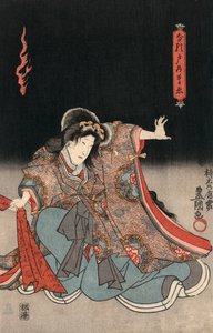महिला भूमिका में एक अभिनेता का Ukiyo-e Print द्वारा Kunisada द्वारा उतागावा कुनीसदा