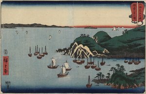 जुलाई 1858 में हरिमा प्रांत में मुरोनोट्सु द्वारा Utagawa Hiroshige