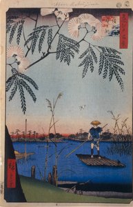 1856-1858 ईडो की आयसे नदी और केनगफूची वन हंड्रेड फेमस व्यूज़ द्वारा उटगावा हिरोशिगे