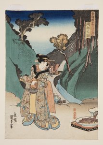 Okabe का दृश्य (Okabe no zu) (कलर वुडब्लॉक प्रिंट) द्वारा उतागावा कुनीसदा
