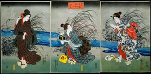 समर में कैचिंग फायरफ्लाइज़ (Nōryō no hotaru) सीरीज: एम्यूजमेंट ऑफ द फोर सीजन्स (शिकी योकन), c.1845-1846 द्वारा उत्तगवा कुनिओशी