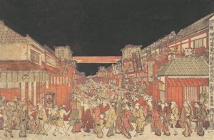 सकैचो फुकियाचो काओमीसे योशिबाई नो ज़ू, सीए 1780। द्वारा उटगावा तोयोहरु