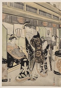 नाकानोचो पर सैर करती वेश्याएं द्वारा Utagawa Toyokuni