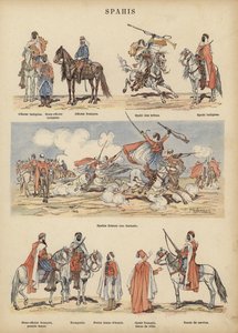 Spahis, फ्रांसीसी सेना के औपनिवेशिक सैनिक (कलर लिथो)