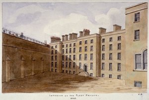 फ्लीट प्रिज़न, सिटी ऑफ़ लंदन, 1805 का आंतरिक प्रांगण