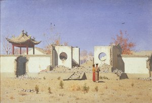 1869-1870 में अक्केंट में एक चीनी मंदिर बर्बाद द्वारा वासिलि वासिलिविच वीरश्चैगिन