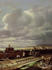 1871 में एक रेलवे लाइन का निर्माण कार्य द्वारा वासिली व्लादिमीरोविट्स पुकिरेव