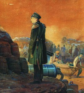 एडमिरल पावेल नखिमोव बैस्टियन पर, 1855