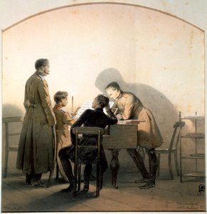 पियानो पर, 1855।