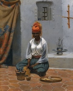 अल्जीयर्स में चाय बनाना, 1840।