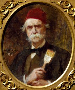 वेस्पासियानो बिग्नामी द्वारा स्व-चित्र (1841-1929), कैनवास पर तेल, 55x62 सेमी