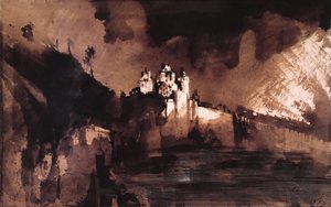कैसल (कलम, स्याही, कागज पर अछूता गौछ) द्वारा विक्टर ह्यूगो